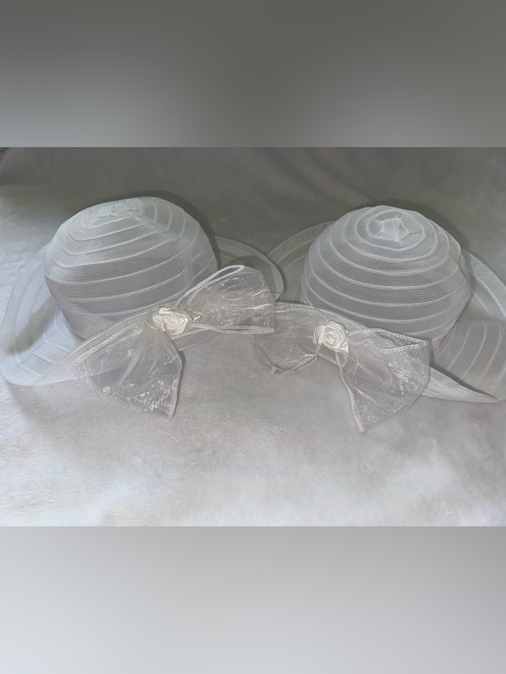 2 White Organza Bow Sun Hat
2-6 years old